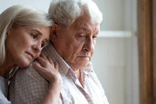 A wife supporting her husband with elderly depression.