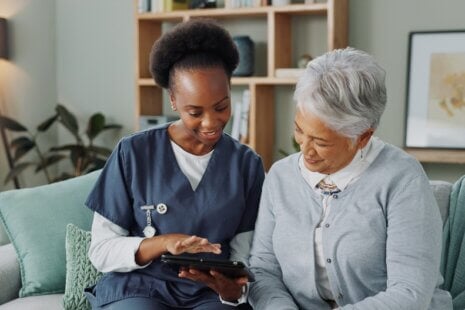 a few hours of home care supporting an older adult at home